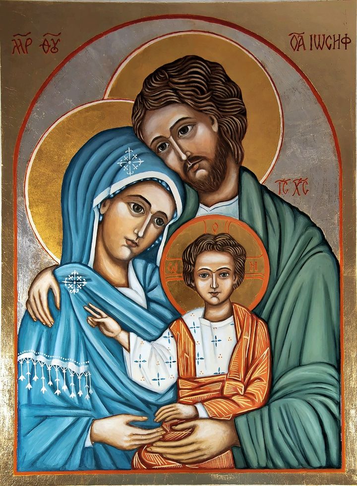 Święta Rodzina – ikona pisana ręcznie, złocona
